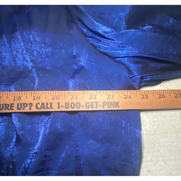 Sara Michelle Iridescent Blue Button-Up Blouse Size 3X Holiday Party New Year - Picture 5 of 8